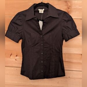 New Look Black Short Sleeve Button-Up Shirt